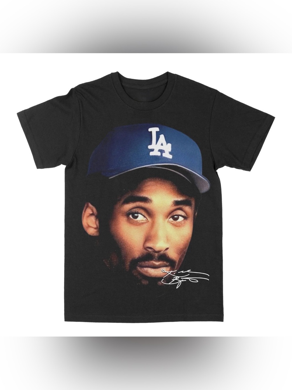 Obsessed with graphic tees Kobe Bryant "Big Face Dodgers" Black Tee Men’s XL